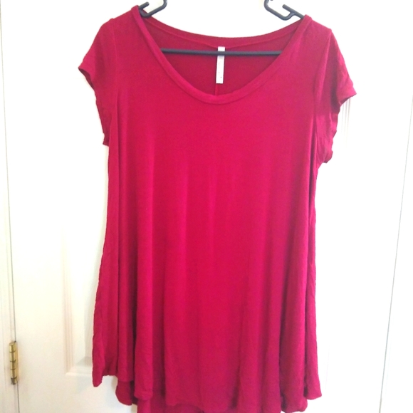 Issac Lieu Red flow tunic shirt - Picture 1 of 2